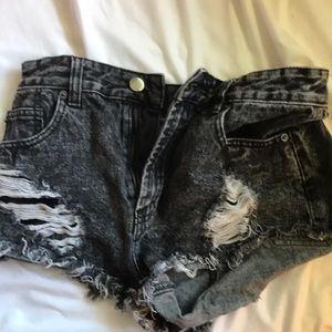 Ripped Black Jean Shorts